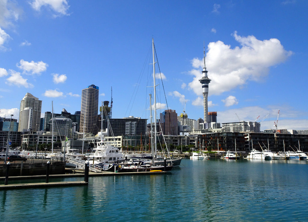 Blick auf die Skyline von Auckland, Nordinsel Neuseeland