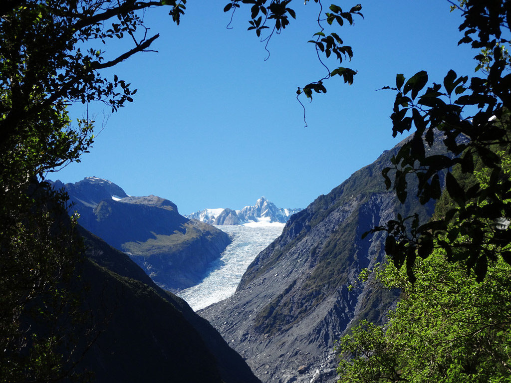 Fox Glacier aus der Ferne, Neuseeland
