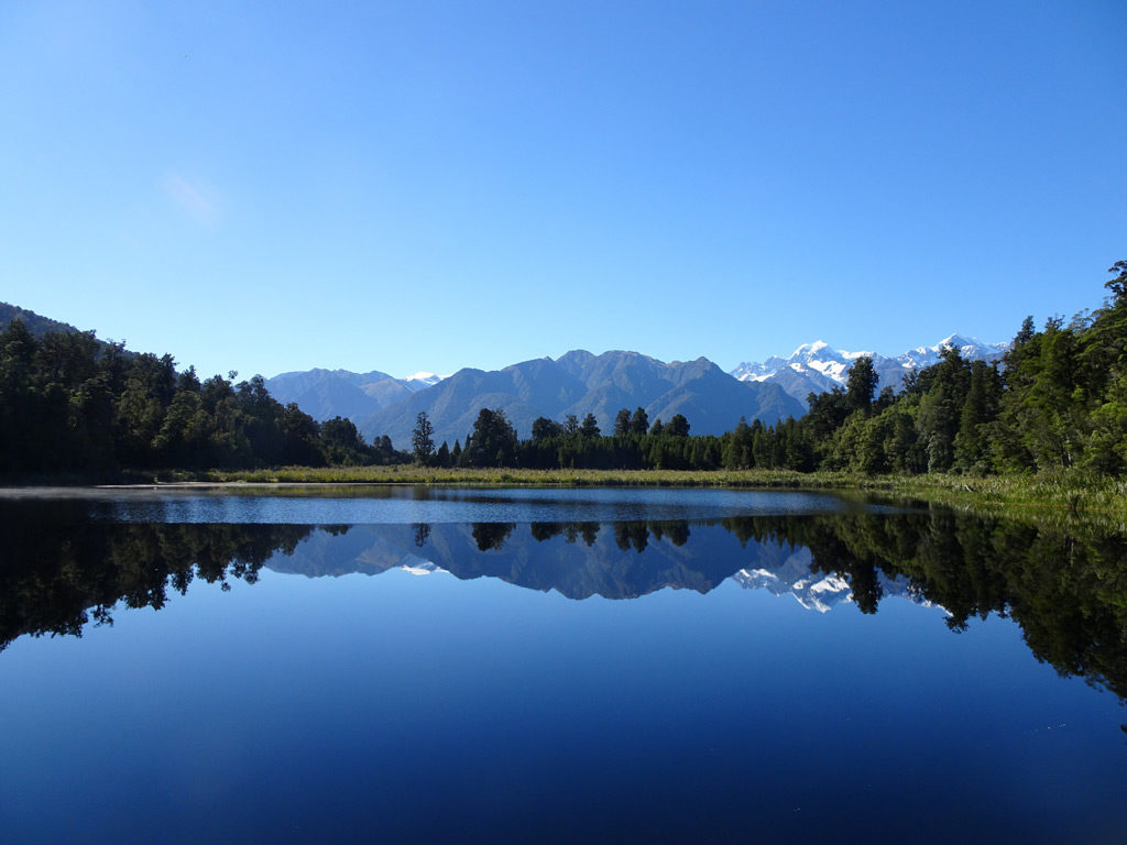Spiegelung auf dem Lake Matheson Neuseeland