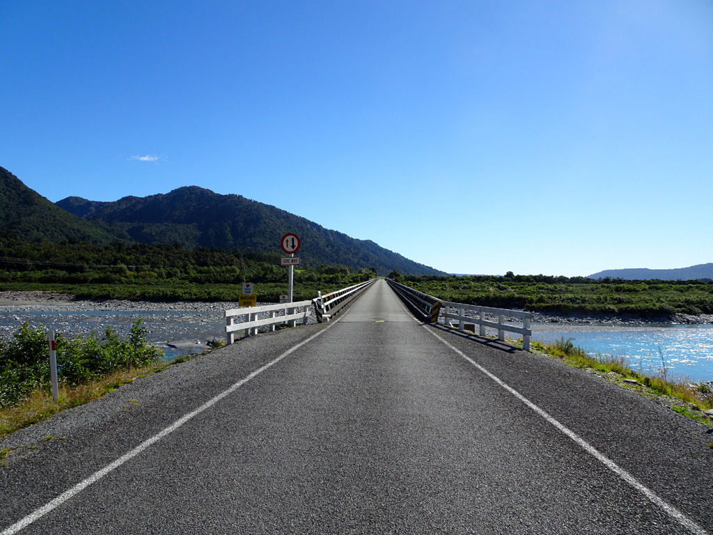 One Lane Bridge in Neuseeland, Autofahren Neuseeland