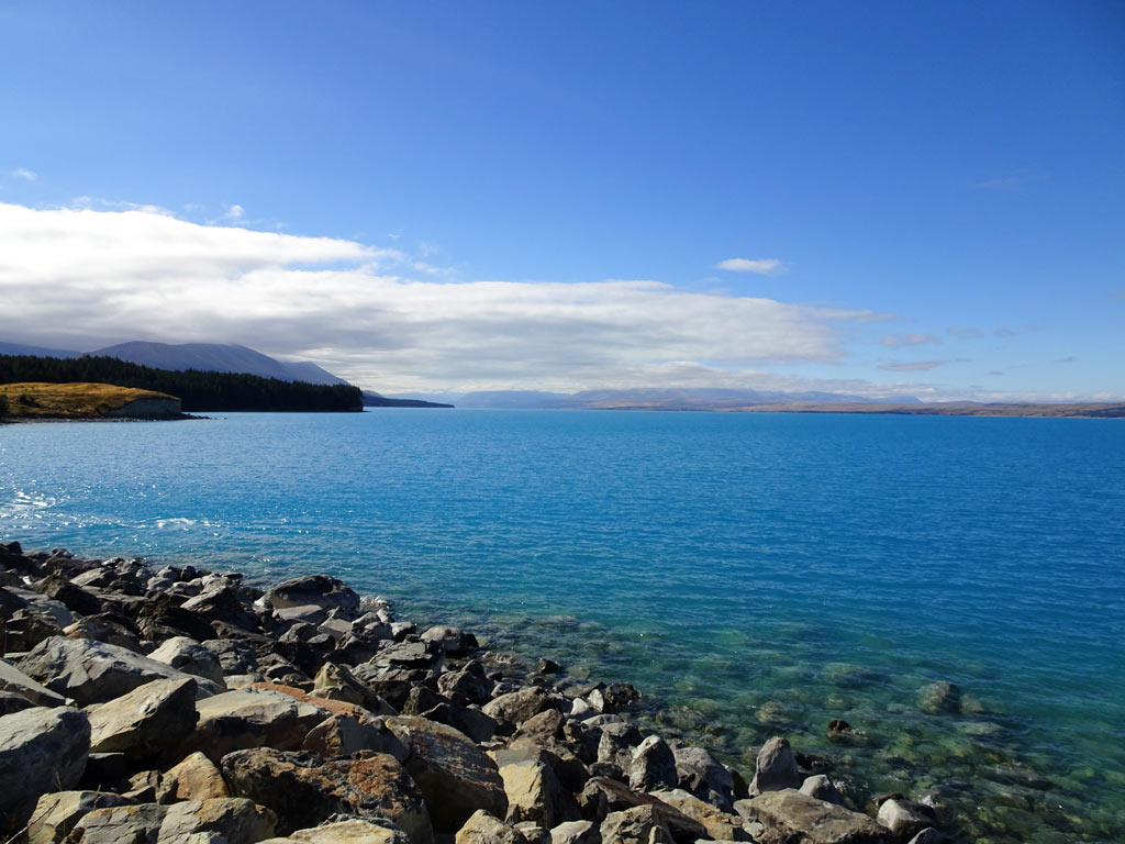 Ufer Lake Pukaki, Neuseeland
