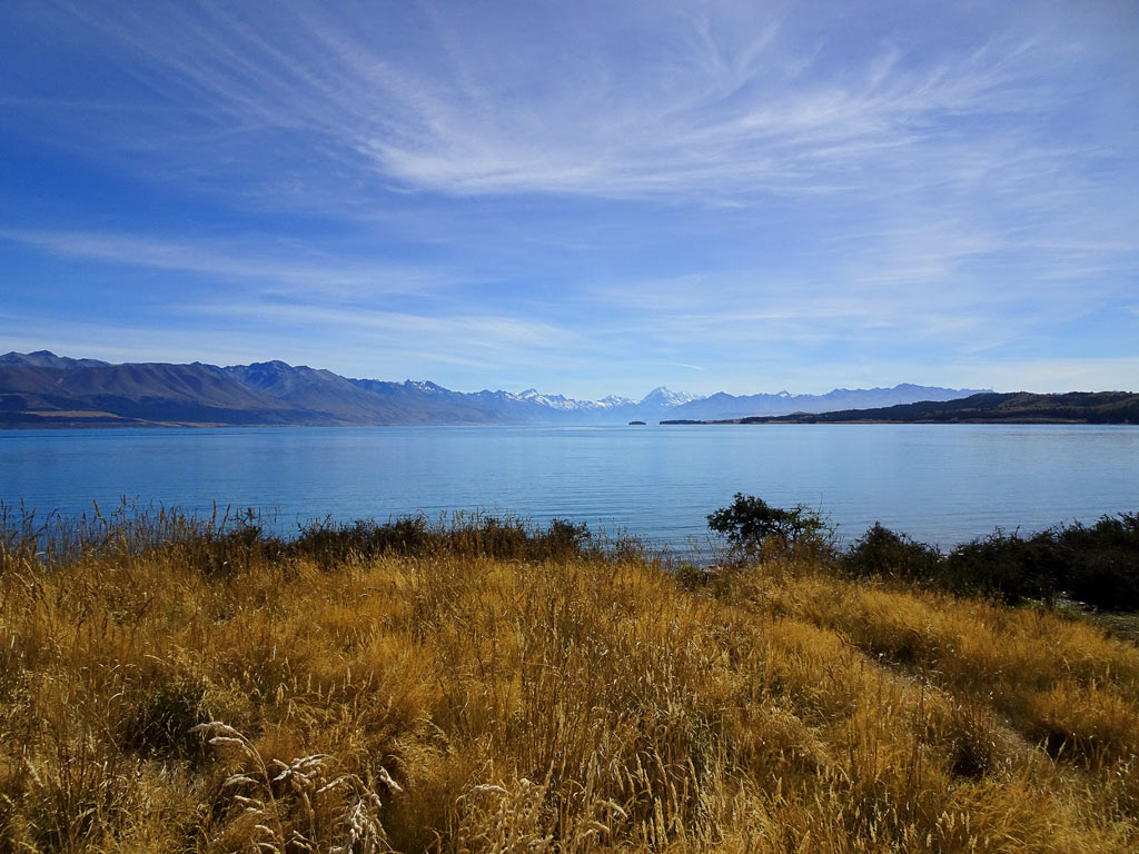 Blick vom Ostufer auf den Lake Pukaki, Neuseeland