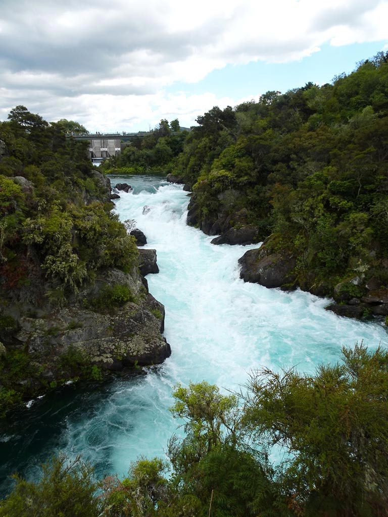 Aratiatia Rapids mit Wasser gefüllt, Lake Taupo Neuseeland