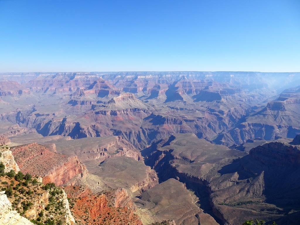 Der Ausblick vom Mather Point über den Grand Canyon im Südwesten der USA