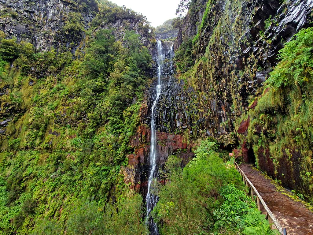 Risco Wasserfall auf der Levada das 25 Fontes Madeira