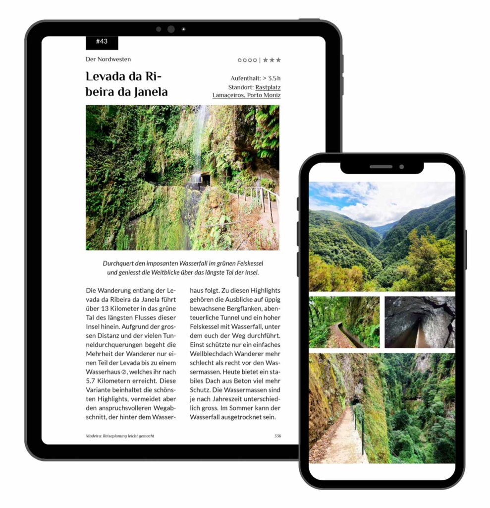 Madeira Reiseführer PDF ebook: Levada da Ribeira da Janela Wanderung, Beispielseite aus dem Madeira Reiseführer PDF von Part-Time Travel Reiseblog