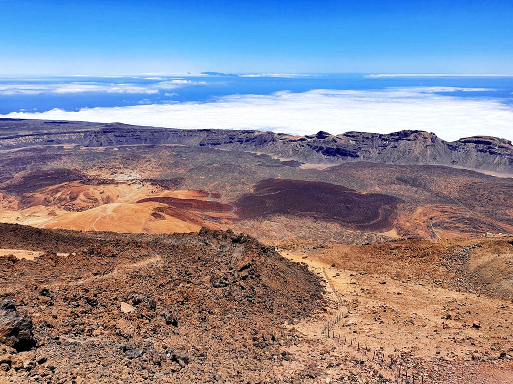 Beste Aussicht auf den Teide Nationalpark mit dem Kraterkessel und den bis zu 500 m hohen Kraterwänden