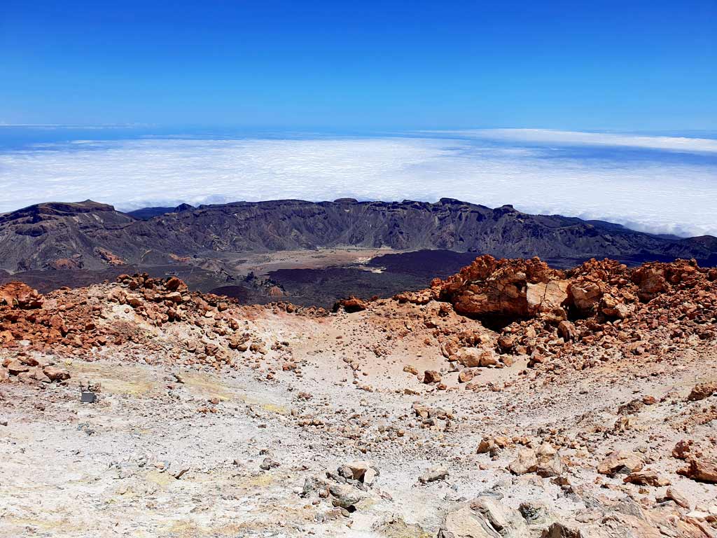 Krater des El Pilón auf dem höchsten Punkt des Pico del Teides auf Teneriffa