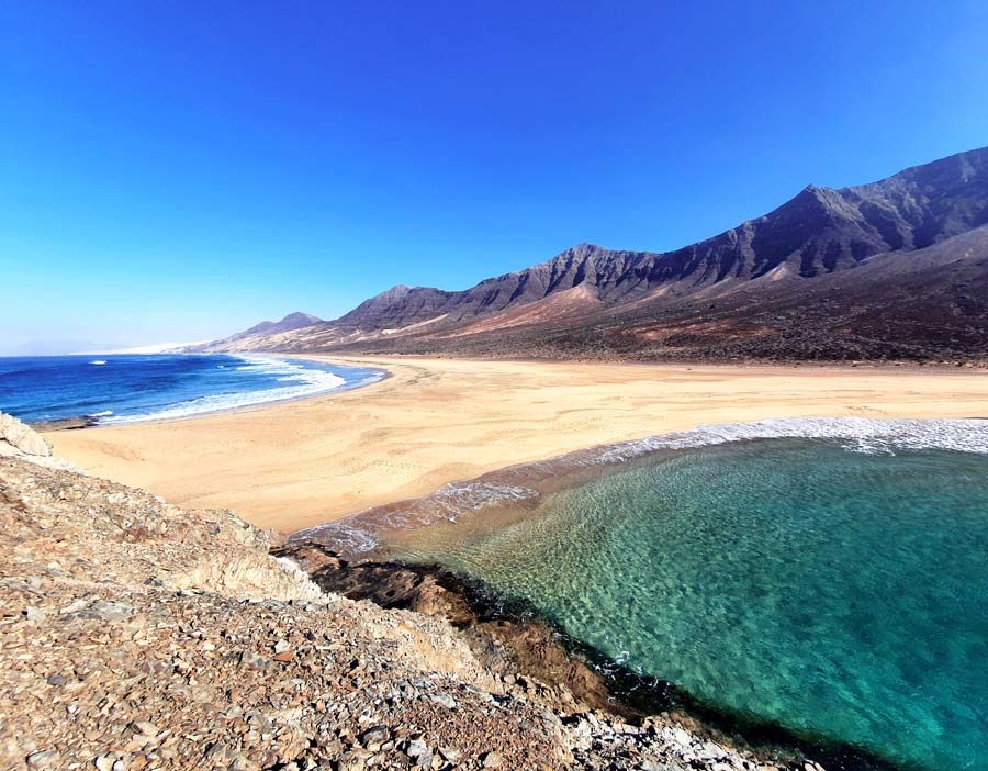 Lanzarote Aktivitäten: Ausflug ab Lanzarote nach Fuerteventura zur Playa de Cofete im Süden von Fuerteventura