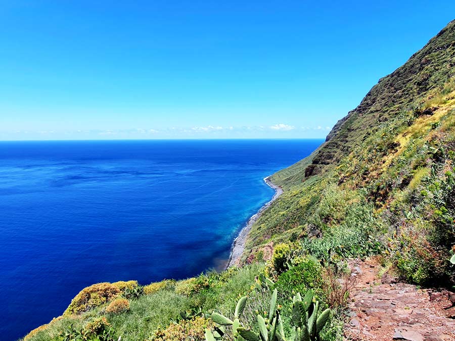 Madeira im Winter Erfahrungen & Tipps: Küstenwanderung auf Madeira mit Blick auf die Steilklippen und den Atlantik