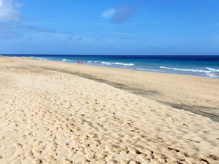 Badeurlaub auf Fuerteventura im Winter Erfahrungen: Traumhaftes Badewetter am Sandstrand von Morro Jable